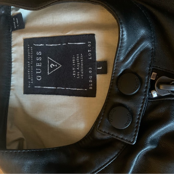 Authentic GUESS Faux Leather Biker Jacket - Picture 5 of 9